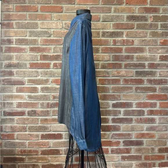 Standards & Practices New With Tags Blue & Gray Long Sleeve Blouse Size Large - Picture 4 of 8